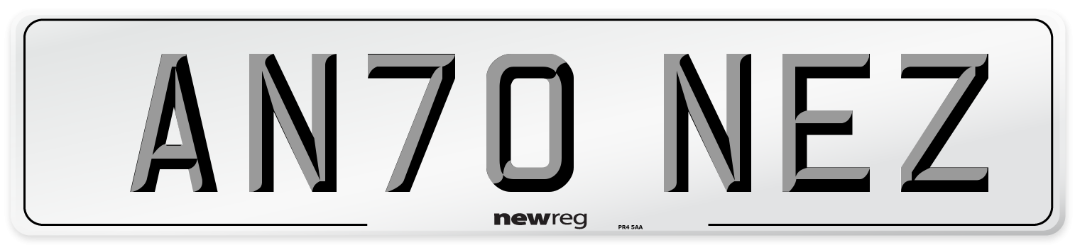 AN70 NEZ Number Plate from New Reg